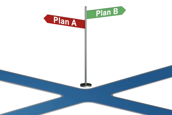 Концепція вибору між планом А або планом Б — стокове фото
