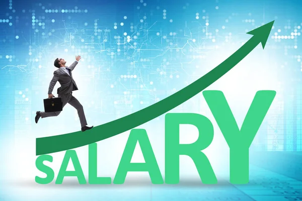 Salary increase concept with businessman — Stock Photo, Image