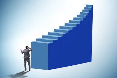 İş adamının kariyer merdiveni konsepti