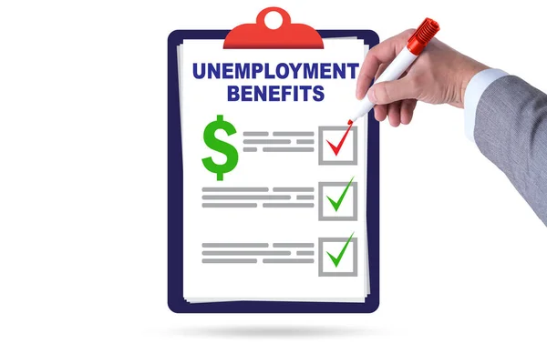 Concept with unemployment benefit form application — Stock Photo, Image