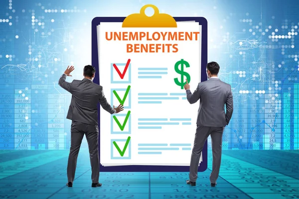 Concept with unemployment benefit form application — Stock Photo, Image