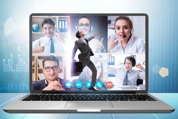 Videoconferentie concept met mensen in online oproep — Stockfoto