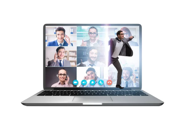 Videoconferencing concept with people in online call — Stock Photo, Image