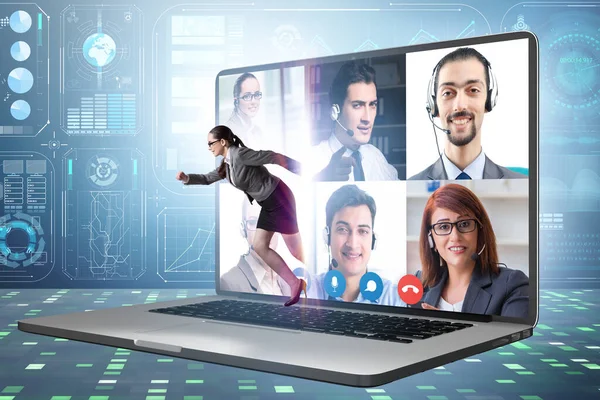 Videoconferentie concept met mensen in online oproep — Stockfoto