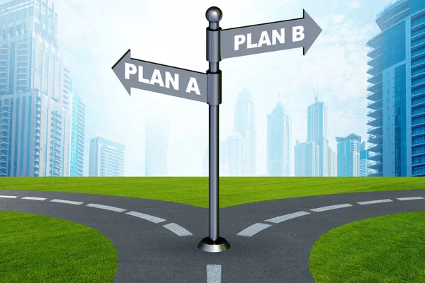 Konzept der Wahl zwischen Plan A oder Plan B — Stockfoto