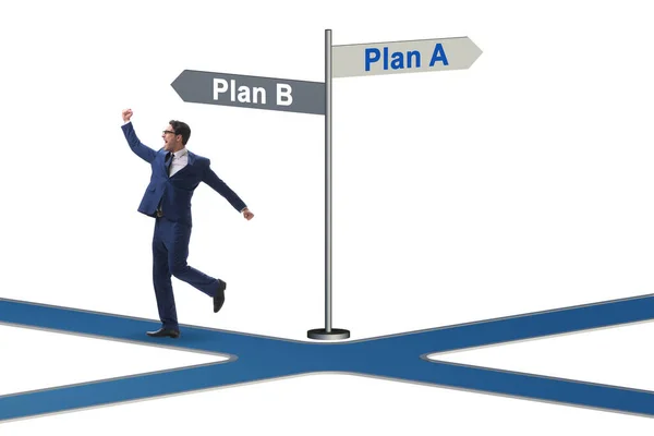 Begrip keuze tussen plan A of plan B — Stockfoto