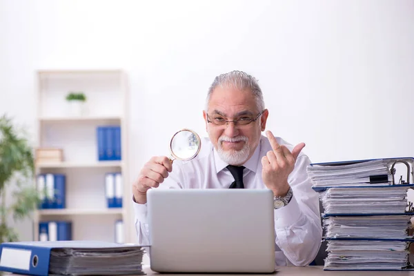 Alt männlich auditor arbeit im die büro — Stockfoto
