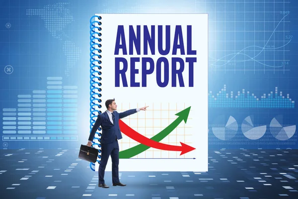 Empresario en concepto de informe anual — Foto de Stock