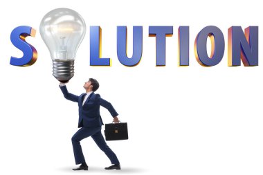 İş adamı ve ampulle soluton kavramı
