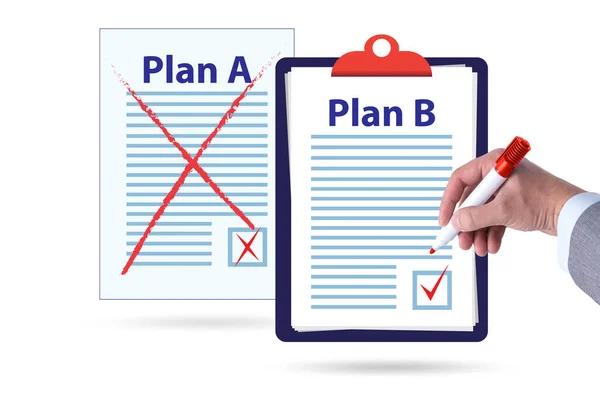 Concept of choosing between Plan A or Plan B — Stock Photo, Image