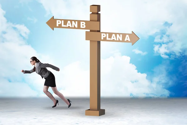 Concept of choosing between Plan A or Plan B — Stock Photo, Image