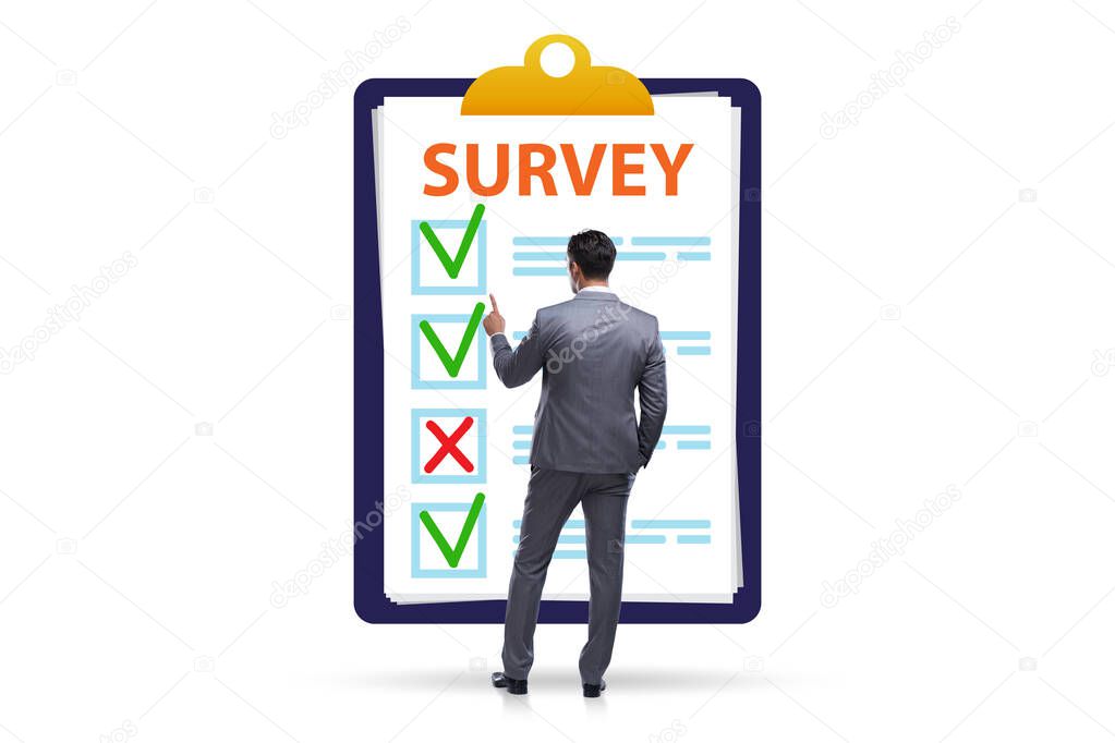 Survey questionnaire with tick boxes