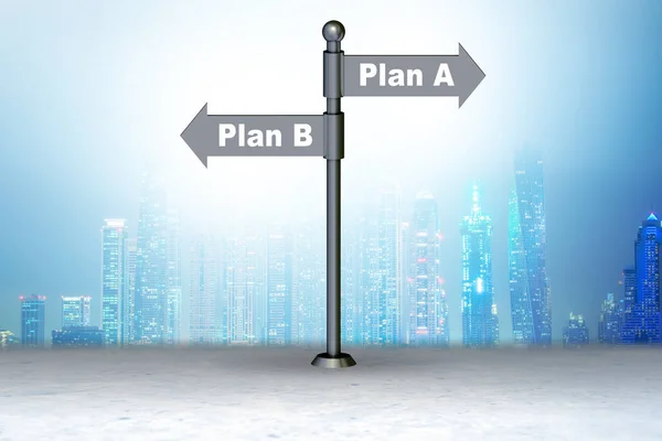 在A计划或B计划之间作出选择的概念 — 图库照片