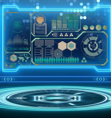 Soyut veri Oda fütüristik tasarımı - 3d render ile