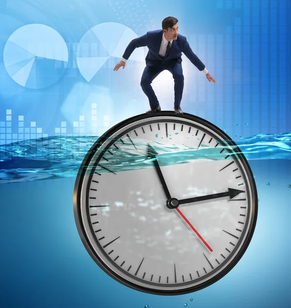 Affärsman i tidsfristen och time management koncept — Stockfoto