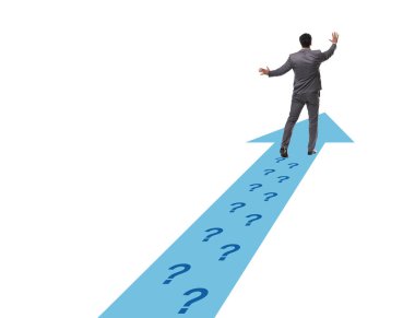 Soru patika üzerinde çekip işadamı