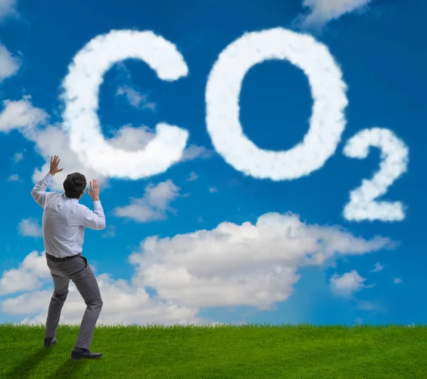 Koncepcyjny ekologiczny emisji gazów cieplarnianych — Zdjęcie stockowe
