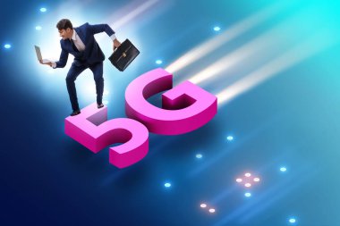 5G teknoloji telekomünikasyon kavramı - izometrik