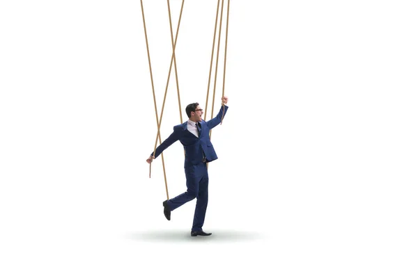 Businessman Puppet Being Manipulated Ropes — Stock Photo, Image