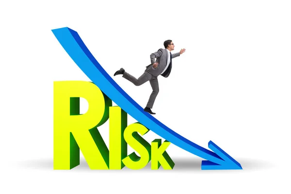 Conceito Redução Mitigação Riscos Com Empresário — Fotografia de Stock
