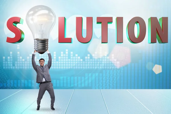 Concept Soluton Businessman Lightbulb — Stock Photo, Image
