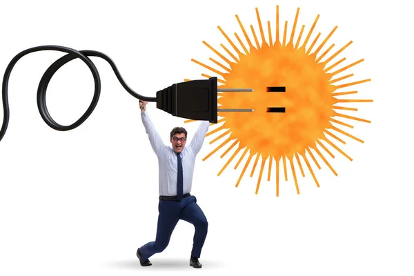 Businessman Solar Energy Concept — Stock Photo, Image