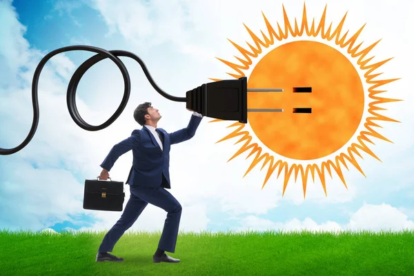 Businessman Solar Energy Concept — Stock Photo, Image