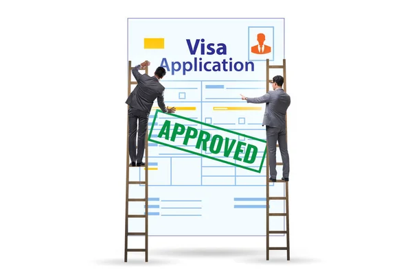 Visa application concept with the businessman