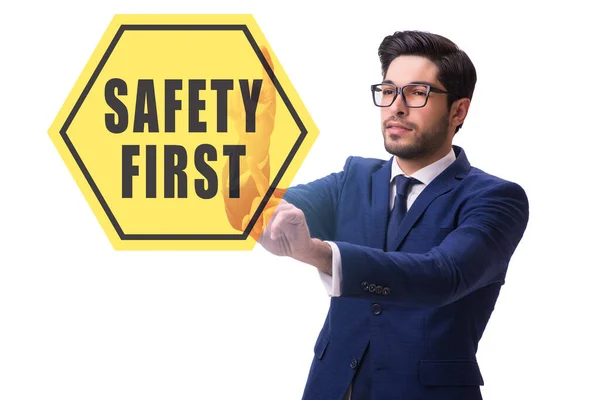 Safety First Concept Businessman — Stock Photo, Image