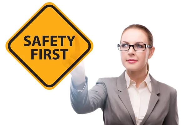 Safety First Concept Businesswoman — Stock Photo, Image