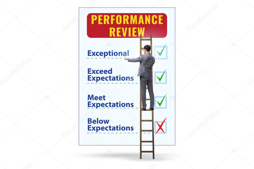 Employee annual performance review business concept