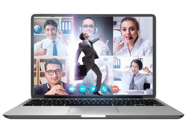 Videoconferencing concept with the people in online call