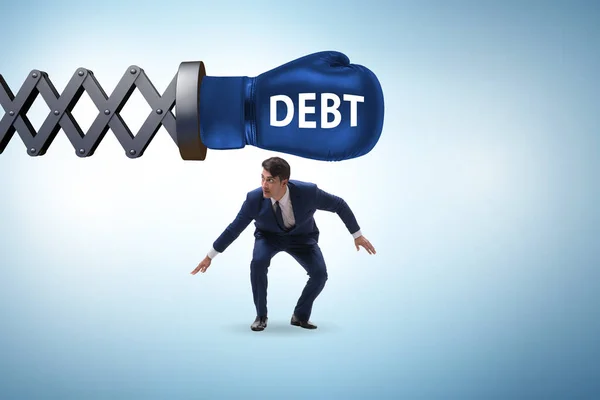 Концепция Кредитования Задолженности Бизнесменом — стоковое фото