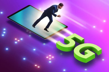 5G teknoloji telekomünikasyon kavramı - izometrik