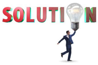 İş adamı ve ampulle soluton kavramı