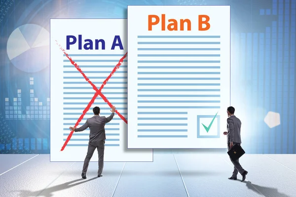Konzept Der Wahl Zwischen Plan Oder Plan — Stockfoto