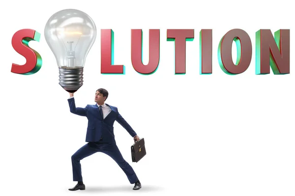 Concept Soluton Businessman Lightbulb — Stock Photo, Image
