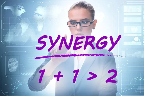 Zakenvrouw Het Synergie Concept — Stockfoto