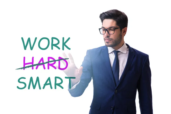 Businessman Working Smart Hard Concept — Stock Photo, Image