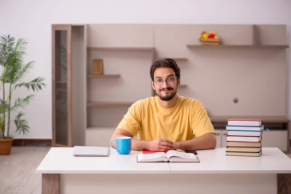 Young Student Preparing Exams Home — Stock Photo, Image