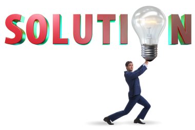 İş adamı ve ampulle soluton kavramı