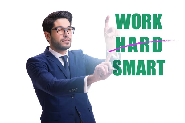 Businessman Working Smart Hard Concept — Stock Photo, Image
