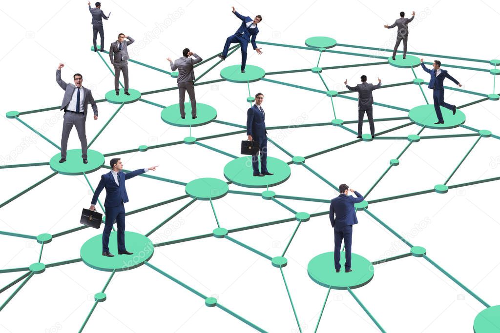 Concept of networking in the business with businessmen