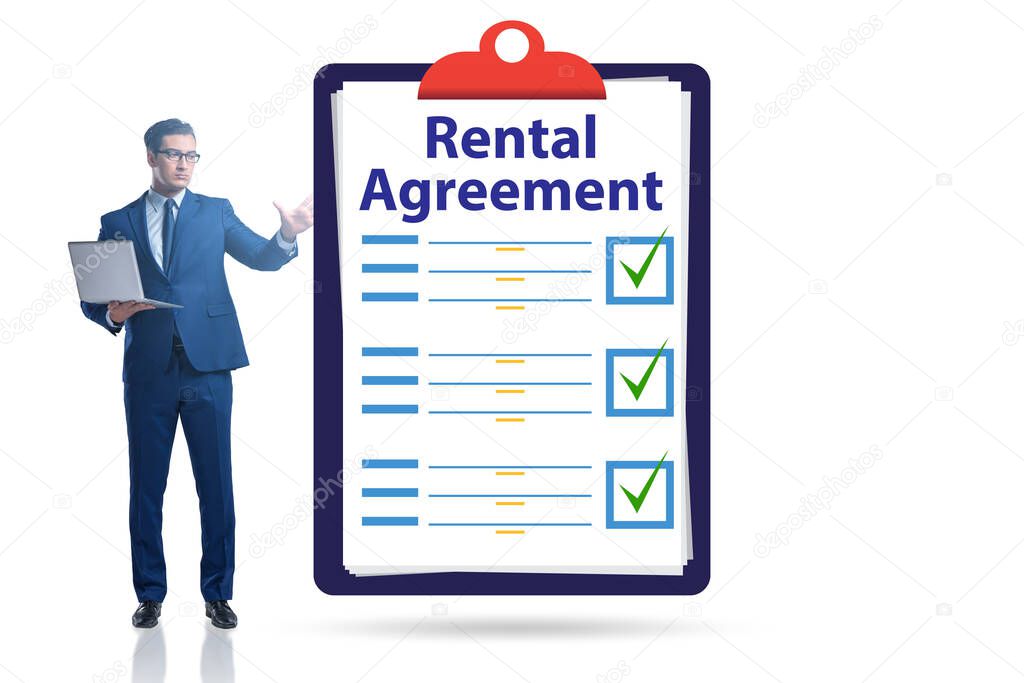 Rental agreement concept with the businessman
