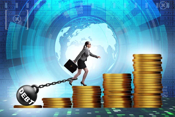 Businesswoman Loan Debt Concept — Stock Photo, Image