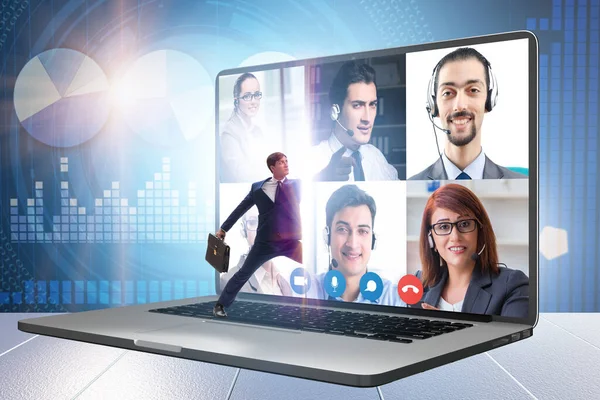 Videoconferentie Concept Met Mensen Online Oproep — Stockfoto