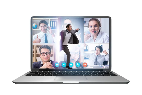 Concepto Videoconferencia Con Las Personas Llamada Línea —  Fotos de Stock