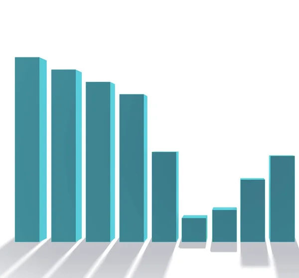 Staafdiagram Toont Groei Rendering — Stockfoto