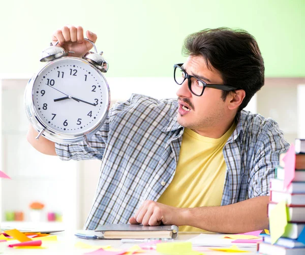 Student Preparing University Exams Many Conflicting Priorities Time Management Concept — Stock Photo, Image