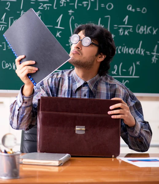 Funny Male Math Teacher Classroom — Stock Photo, Image